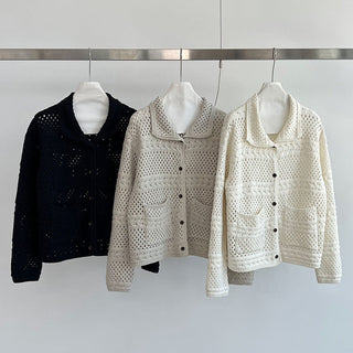 crochet polo cardigan