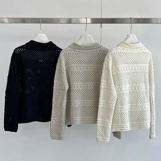 crochet polo cardigan