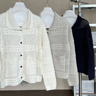 crochet polo cardigan