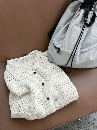 crochet polo cardigan