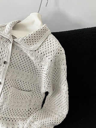 crochet polo cardigan