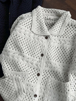 crochet polo cardigan