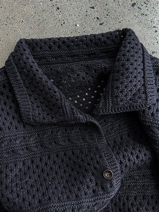 crochet polo cardigan