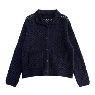 crochet polo cardigan