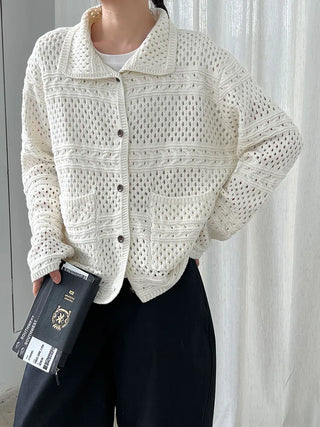 crochet polo cardigan