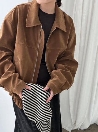 suede lapel jacket