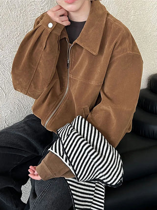 suede lapel jacket