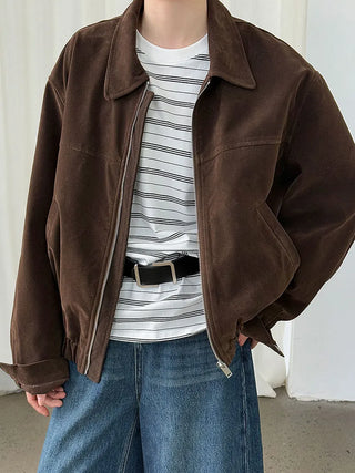 suede lapel jacket