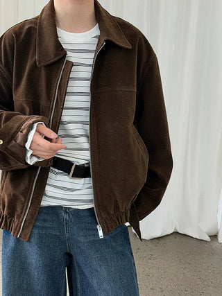 suede lapel jacket