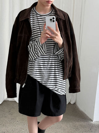 suede lapel jacket