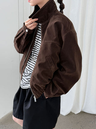 suede lapel jacket