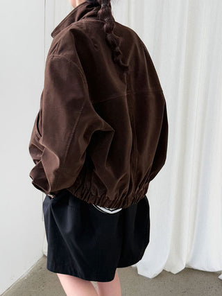 suede lapel jacket