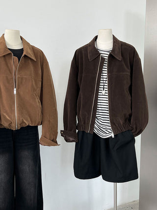 suede lapel jacket