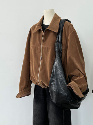 suede lapel jacket