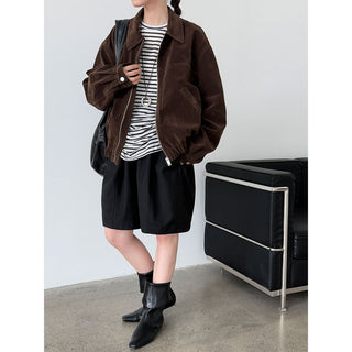 suede lapel jacket