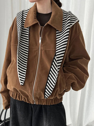 suede lapel jacket