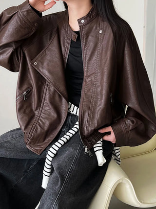 motorcycle leather coat