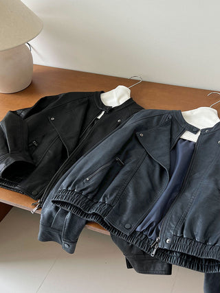 motorcycle leather coat