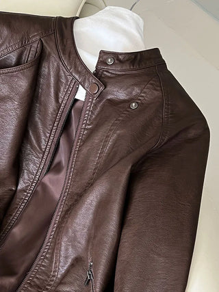 motorcycle leather coat