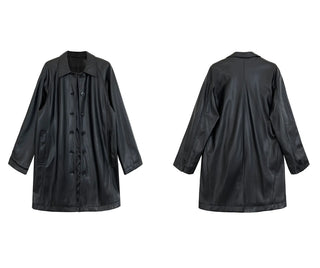 mid-length leather coat