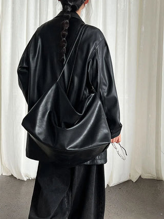 mid-length leather coat