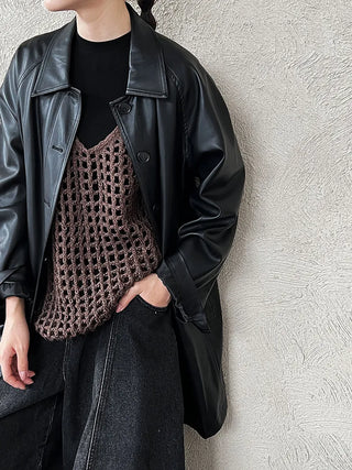 mid-length leather coat