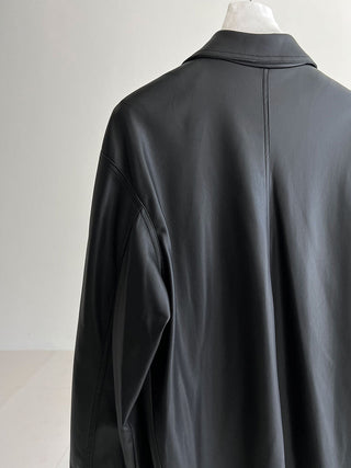 mid-length leather coat