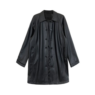 mid-length leather coat