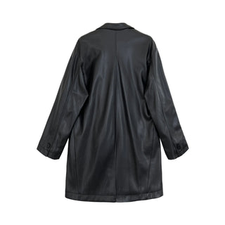 mid-length leather coat