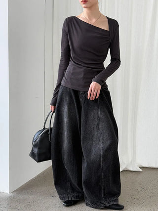 pleated bottoming shirt