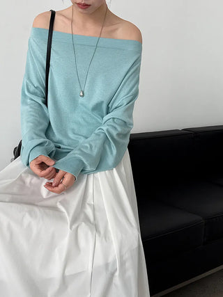 off-shoulder sweater