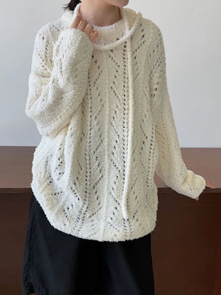 lace-up hollow sweater