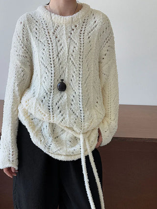 lace-up hollow sweater