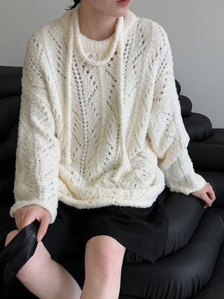 lace-up hollow sweater