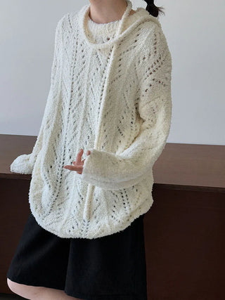 lace-up hollow sweater