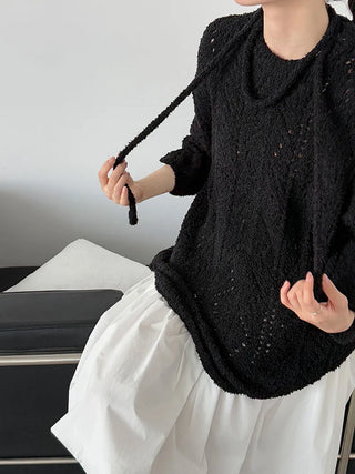 lace-up hollow sweater