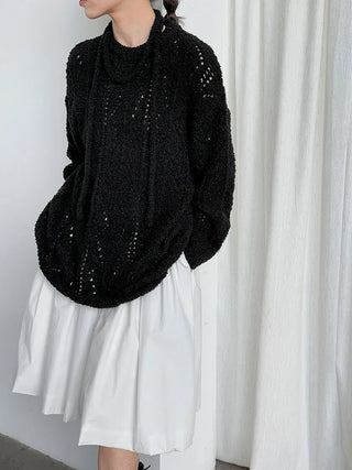 lace-up hollow sweater