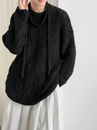 lace-up hollow sweater