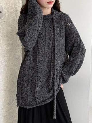 lace-up hollow sweater
