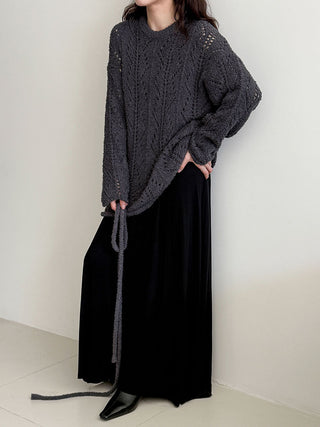 lace-up hollow sweater