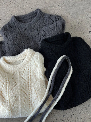 lace-up hollow sweater