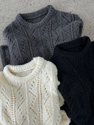lace-up hollow sweater