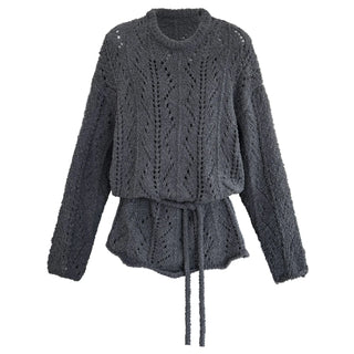 lace-up hollow sweater