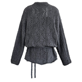 lace-up hollow sweater