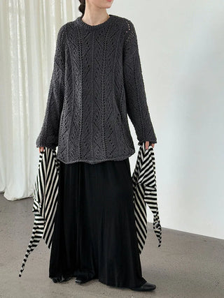 lace-up hollow sweater