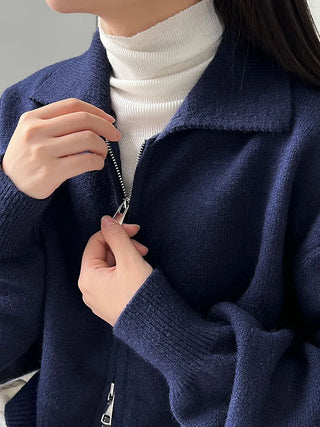 double zipper cardigan
