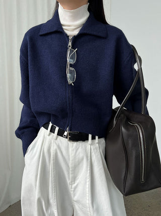 double zipper cardigan