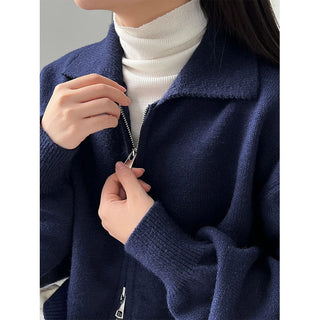 double zipper cardigan