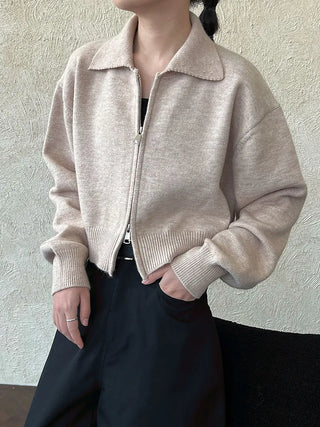 double zipper cardigan