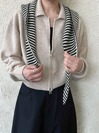 double zipper cardigan